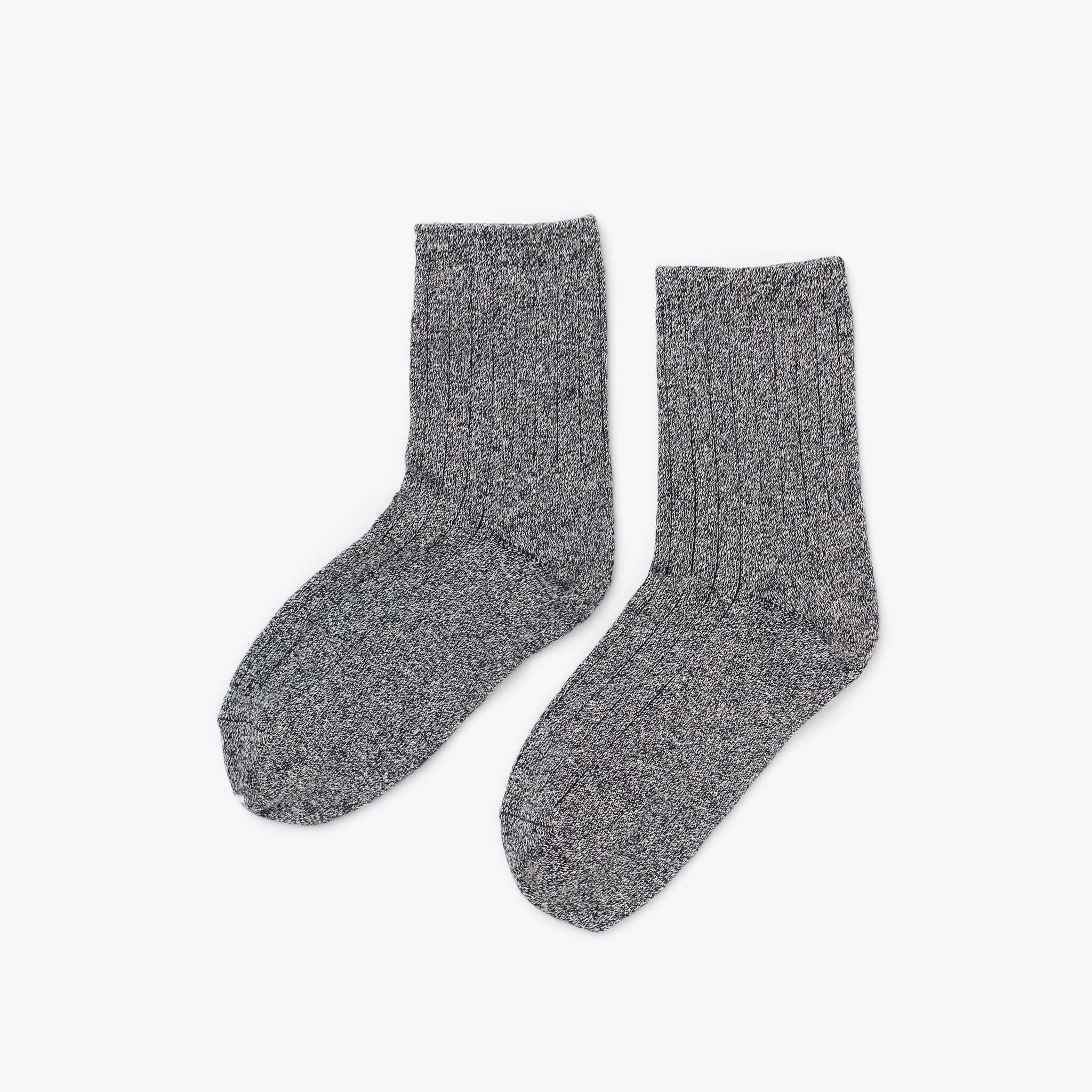 Cotton Mid Sock Heather Black Marl Socks Nisolo 
