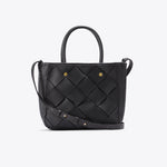 Carry-All Handwoven Satchel Black Leather Handbag - unlined Nisolo 