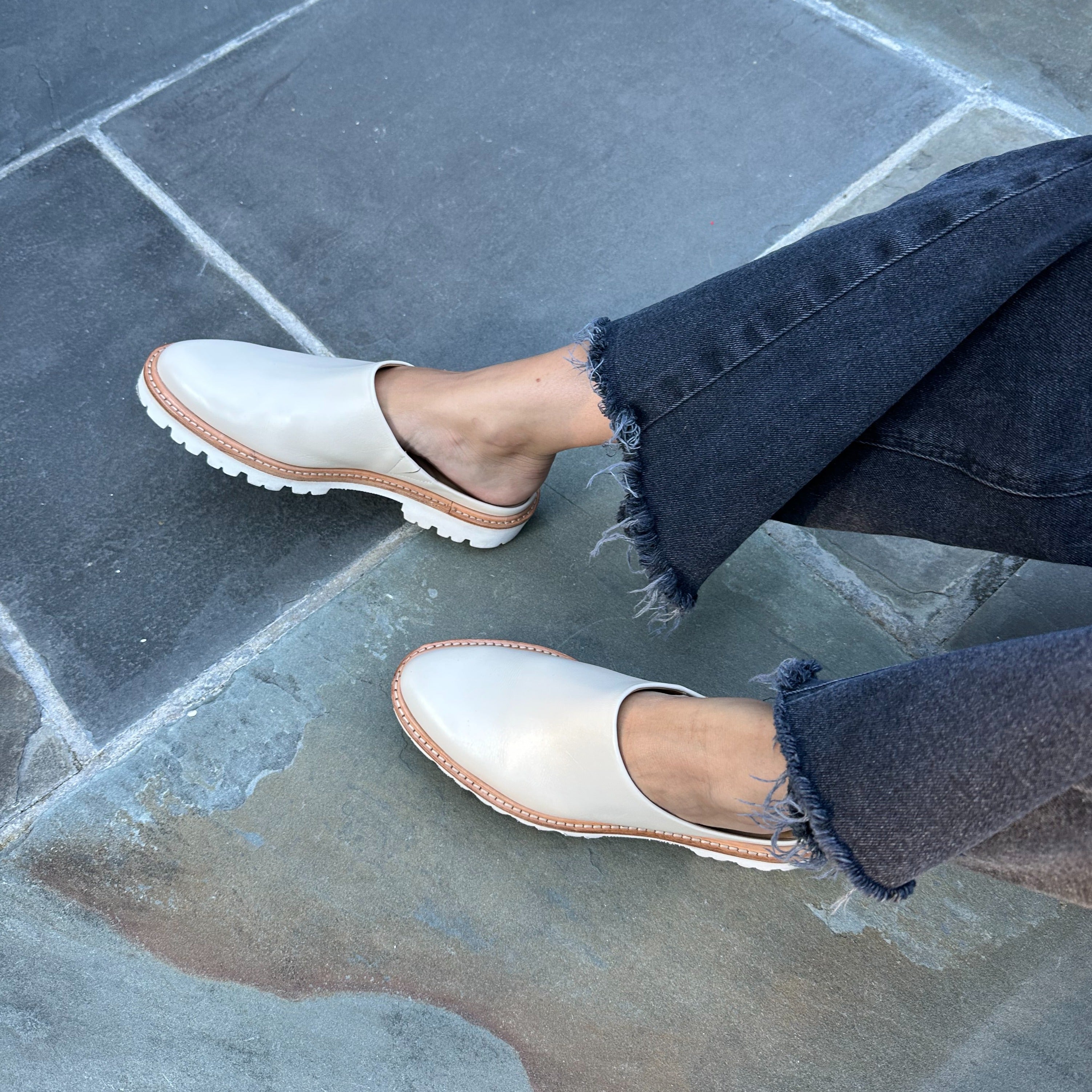 Emilee Lug Mule Bone