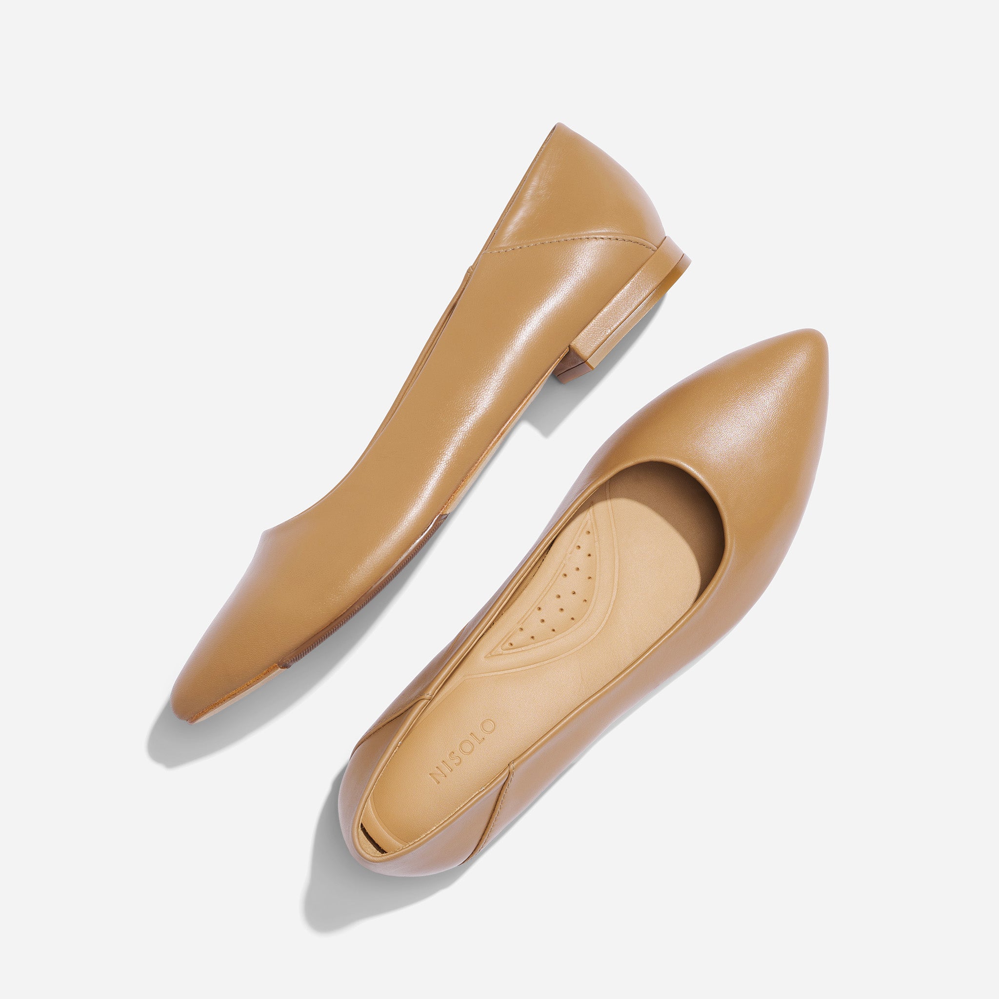 Fina Pointed Toe Flat Almond