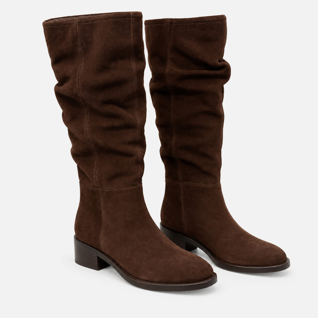 Vida Knee High Boot Chocolate Brown Suede