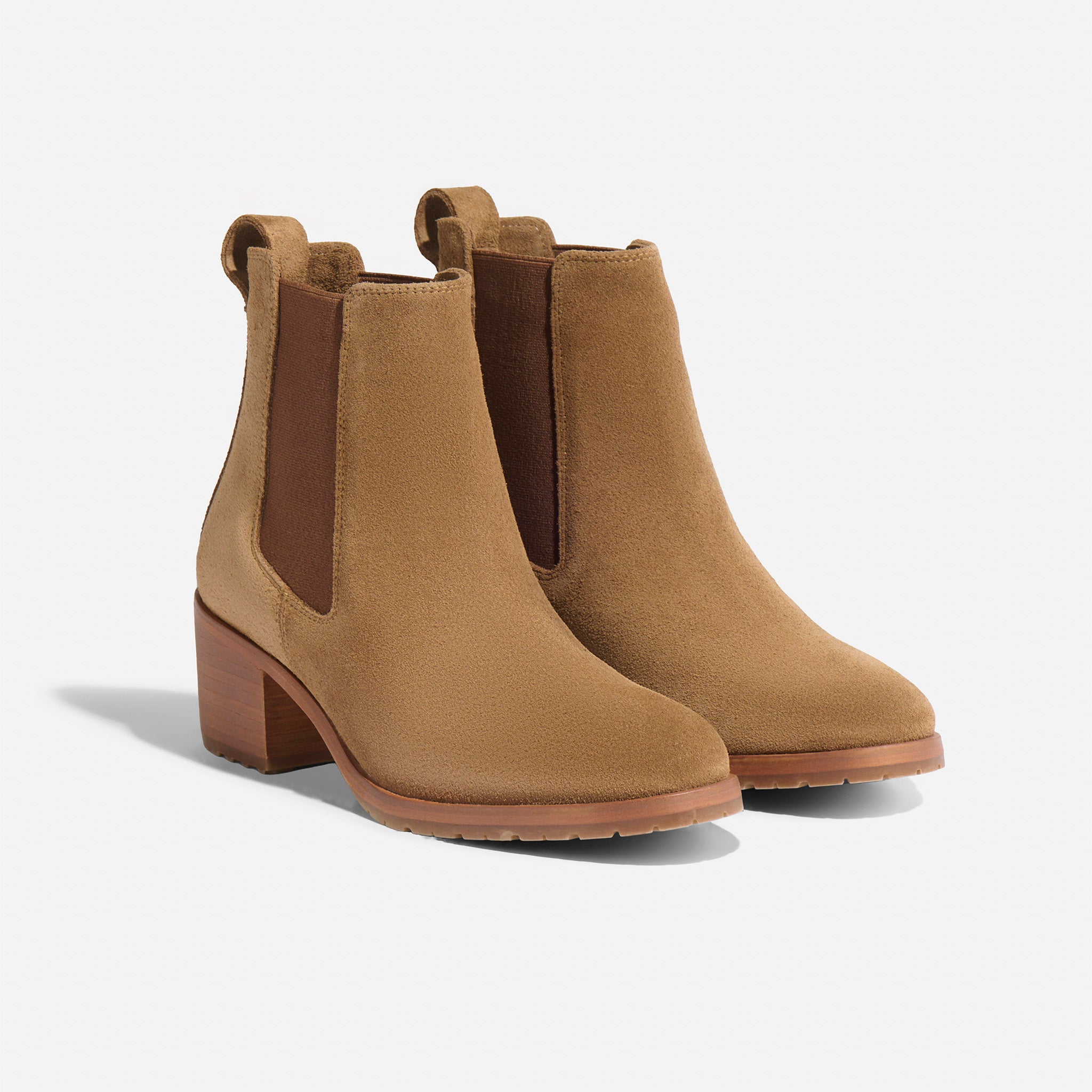 Ana Go-To Heeled Chelsea Boot Taupe Suede