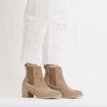 Ana Go-To Heeled Chelsea Boot Taupe Suede
