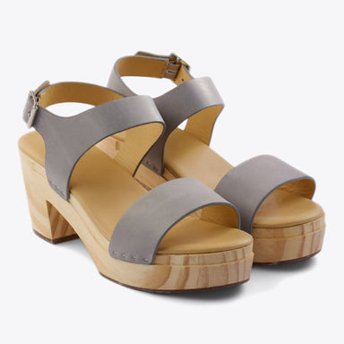 All-Day Open Toe Clog Sky Grey Women's Leather Clog Nisolo 