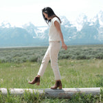 Image 4 of the Heeled Chelsea Commuter Boot Brown on model